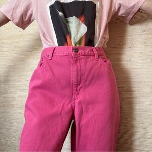 Vintage 100% cotton Jeanology Collection Barbie Hot Pink Straight-Leg Jeans